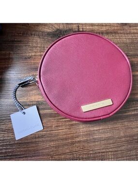 Tartan & Twine Burgundy Small Round Clutch Makeup Bag Brand New With Tags